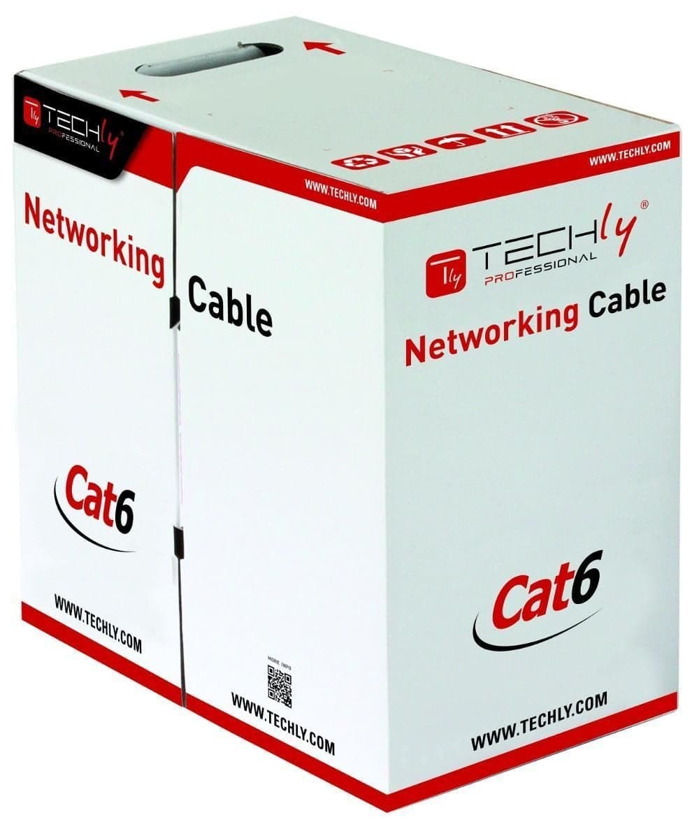 Matassa U/UTP Cavo Cat6 CCA 305m Rigido Blu - Techly Professional ITP6-CCA-305-BL