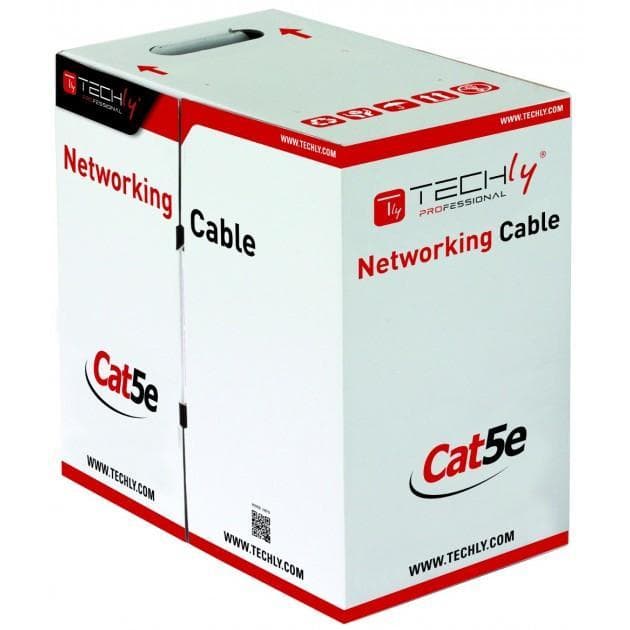 Matassa F/UTP 4 coppie Cat5E Rame 305m Flessibile Grigio - Techly Professional ITP6-STP-IC