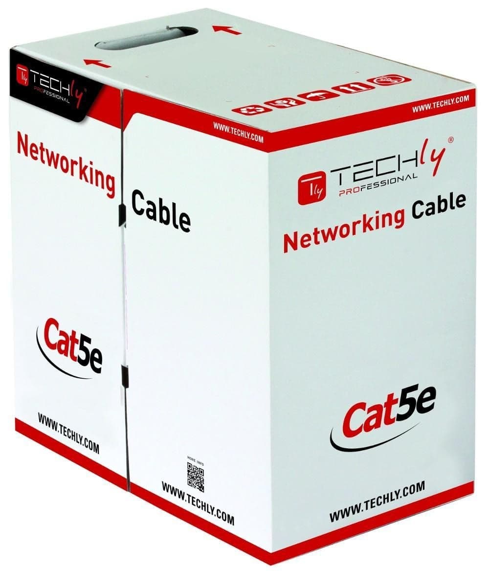 Matassa U/UTP 4 coppie Cat5E Rame 305m Rigido Grigio - Techly Professional ITP7-UTP-IC