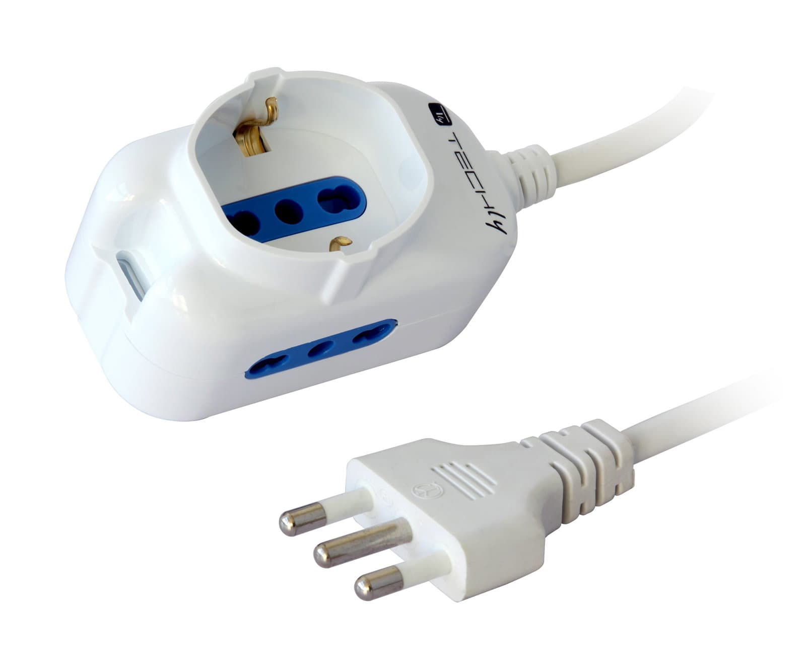 Multipresa 2 Prese Italiane Bipasso + 1 Schuko 1,3m - Techly IUPS-PCP-2I1S