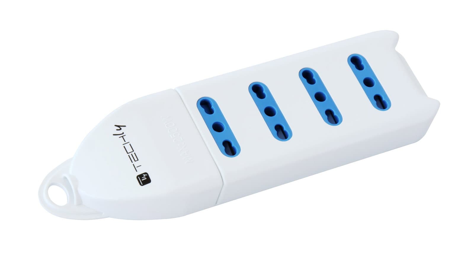 Multipresa 4 posti italiana bipasso senza cavo bianco - Techly IUPS-PCP-304