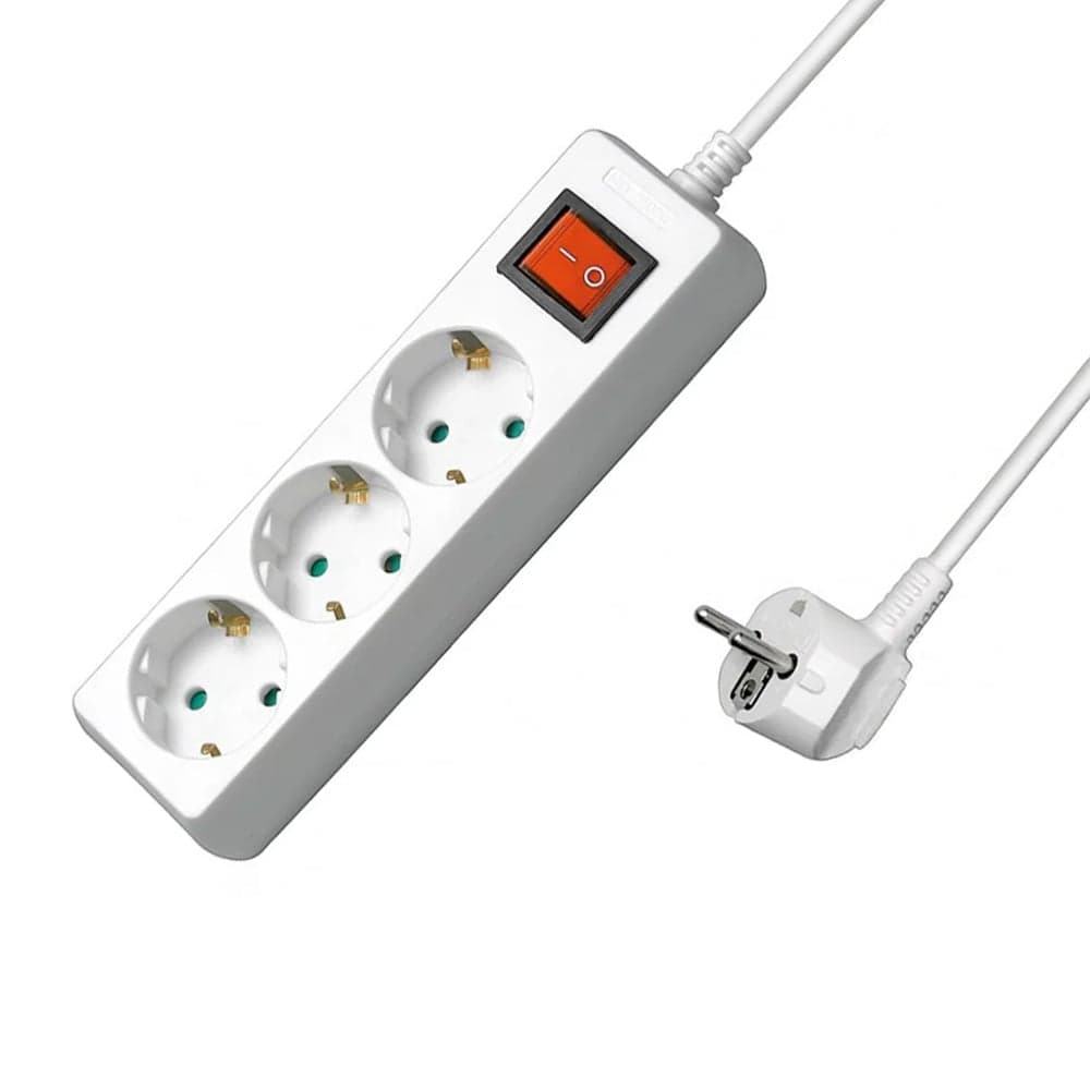Multipresa 3 Posti Schuko con Interruttore e Cavo 3m - Goobay IUPS-PCP-3DW3
