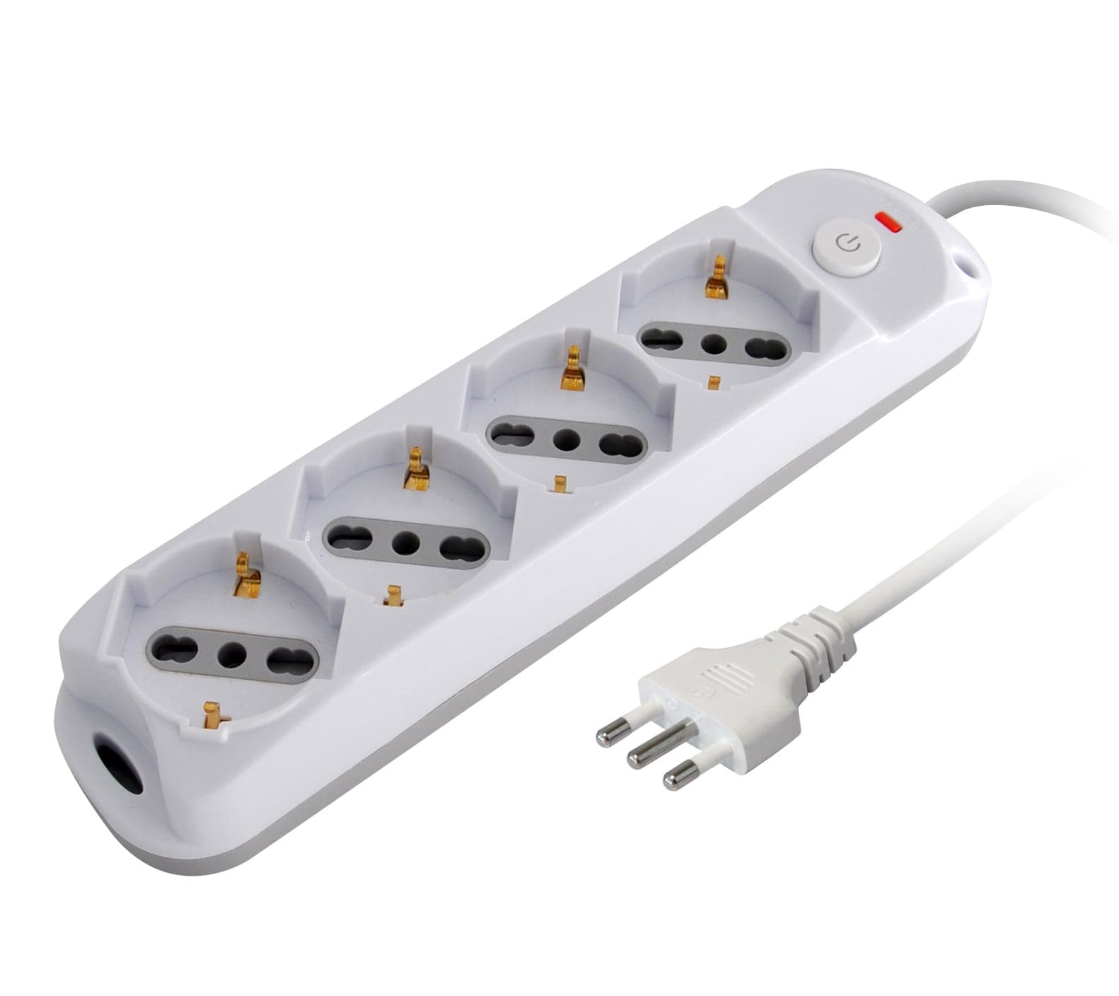 Presa Multipla 4 Posti Italiana Bipasso/Schuko Spina 10A - Techly IUPS-PCP-410A