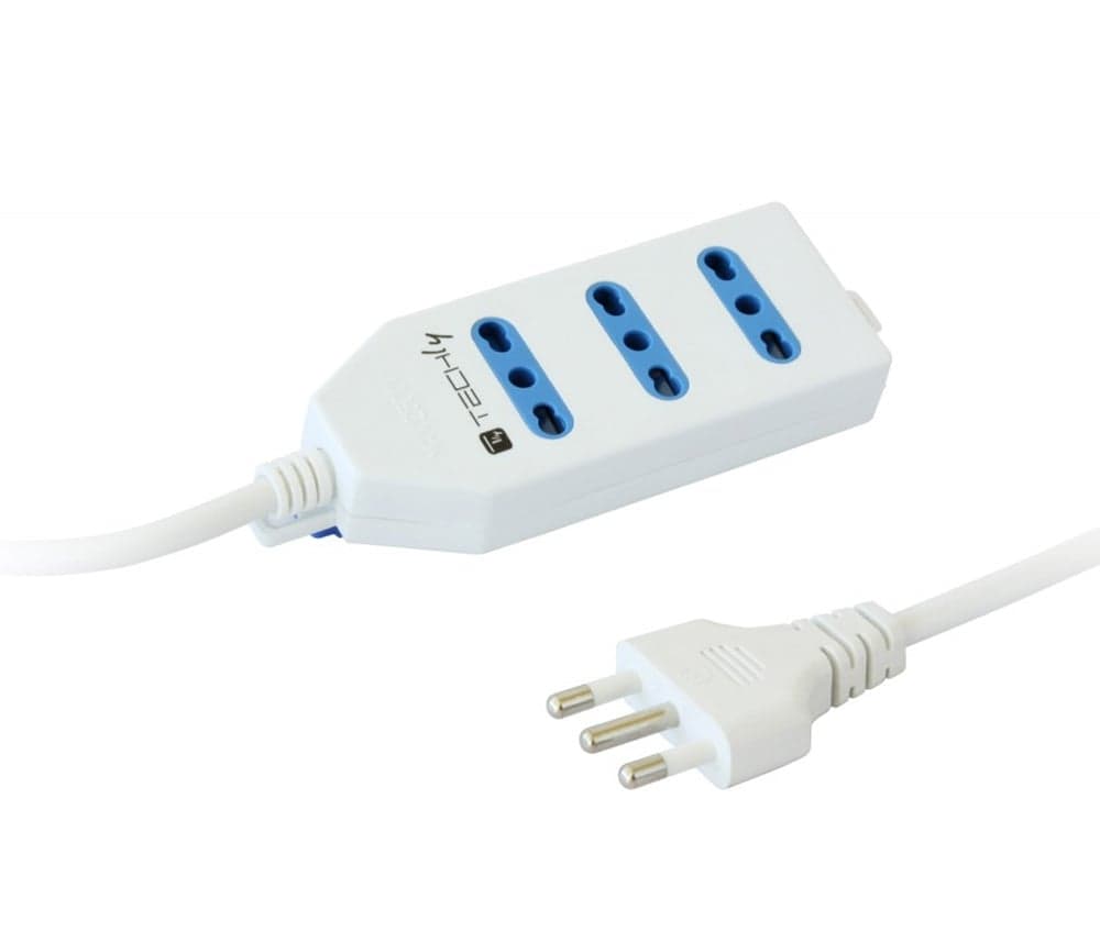 Multipresa 3 Posti Italiana Bipasso Bianco - Techly IUPS-PCP-413