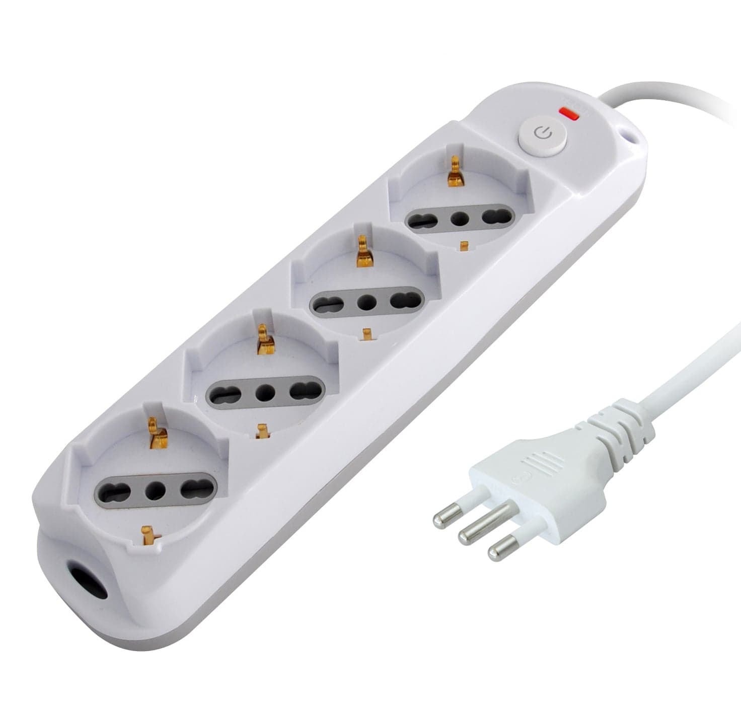 Presa Multipla 4 Posti Italiana Bipasso/Schuko Spina 16A - Techly IUPS-PCP-416A