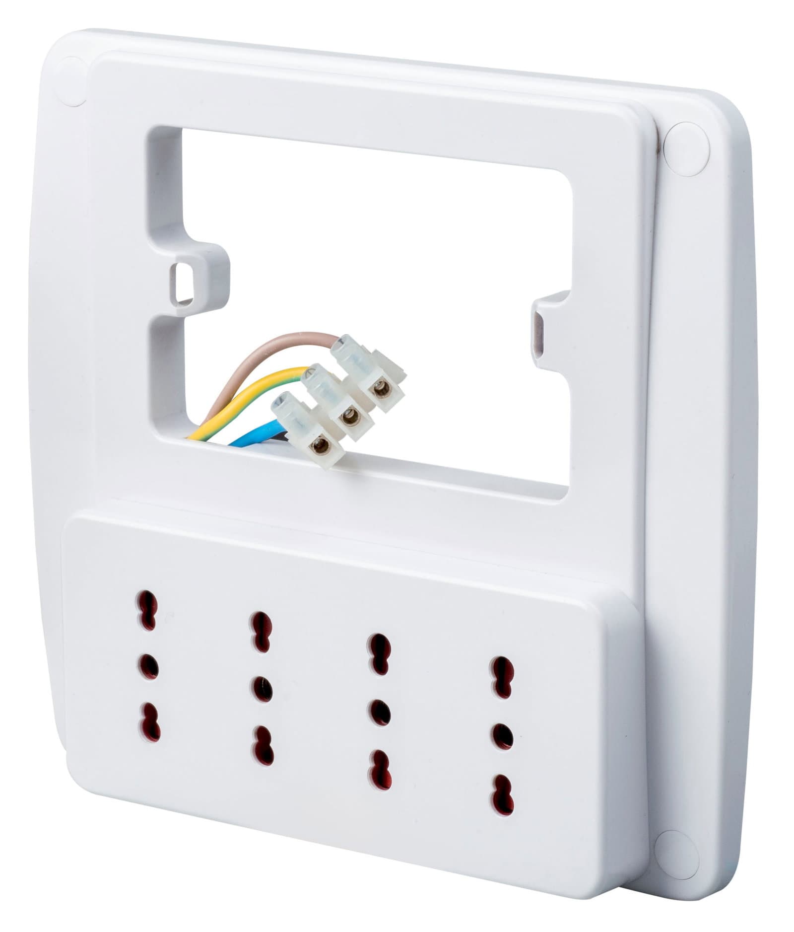 Multipresa da Parete 4 Posti Presa Italiana Bianco - Rosi IUPS-PCP-4ESWH