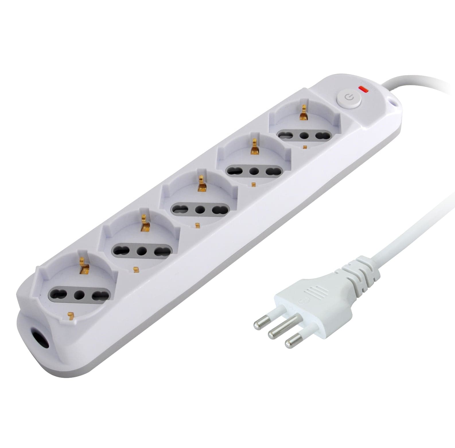 Presa Multipla 5 Posti Italiana Bipasso/Schuko Spina 16A - Techly IUPS-PCP-516A