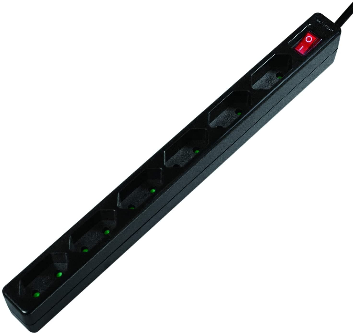 Multipresa 6 Posti Design Salvaspazio Nero - Logilink IUPS-PCP-6EBK