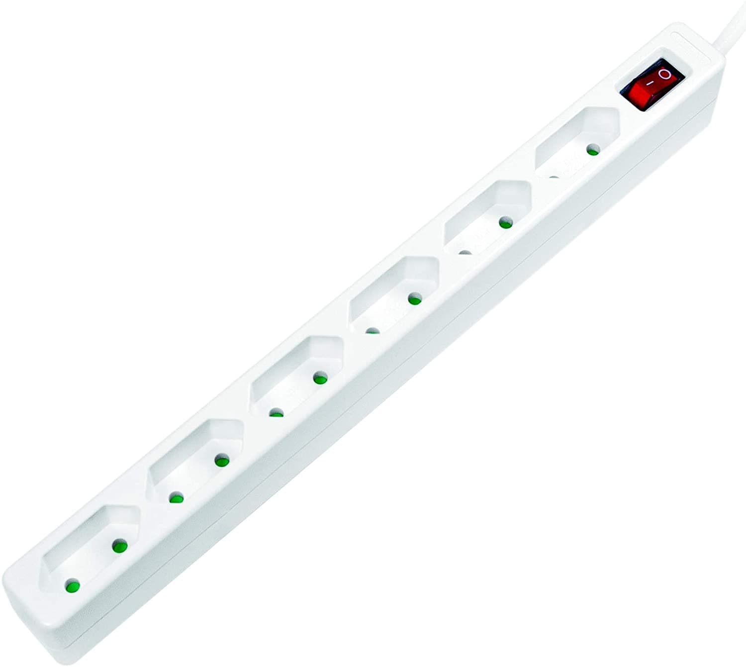 Multipresa 6 Posti Design Salvaspazio Bianco - Logilink IUPS-PCP-6EWH