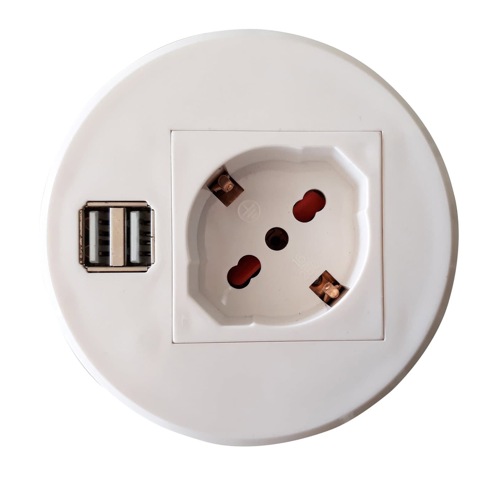 Presa da scrivania ad incasso con presa universale e 2 USB - Techly IUPS-PCP-81U2U