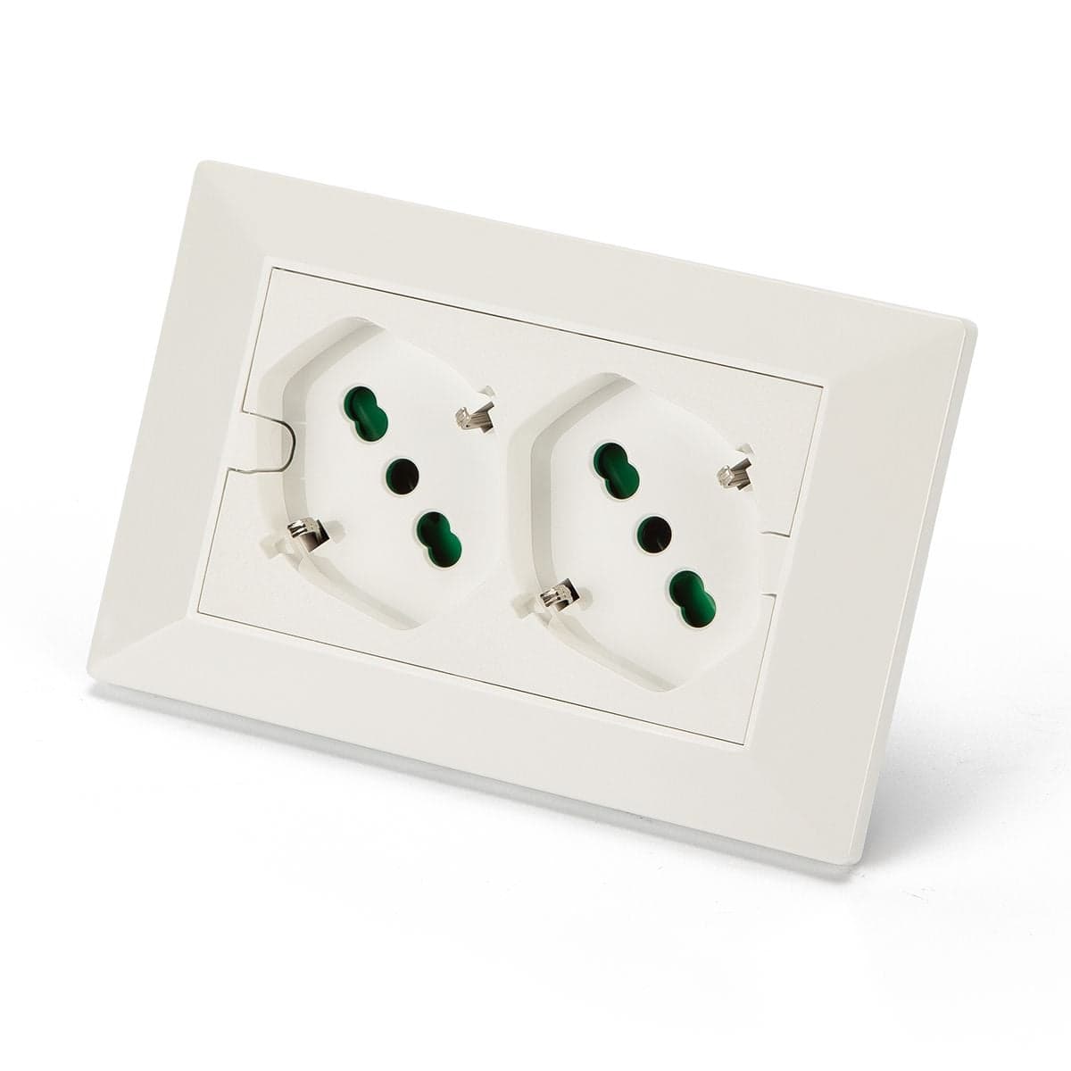 Multipresa Universale da Incasso con Doppia Presa Bipasso Italiana Schuko Bianco - FME IUPS-PCP-OPEW