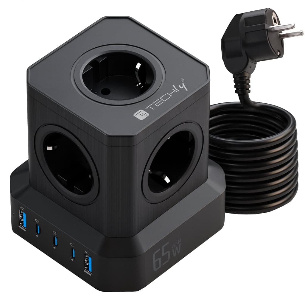 Multipresa da Tavolo USB Cube 5p 2xUSB-A 3xUSB-C - Techly IUPS-PCP-TOWER03