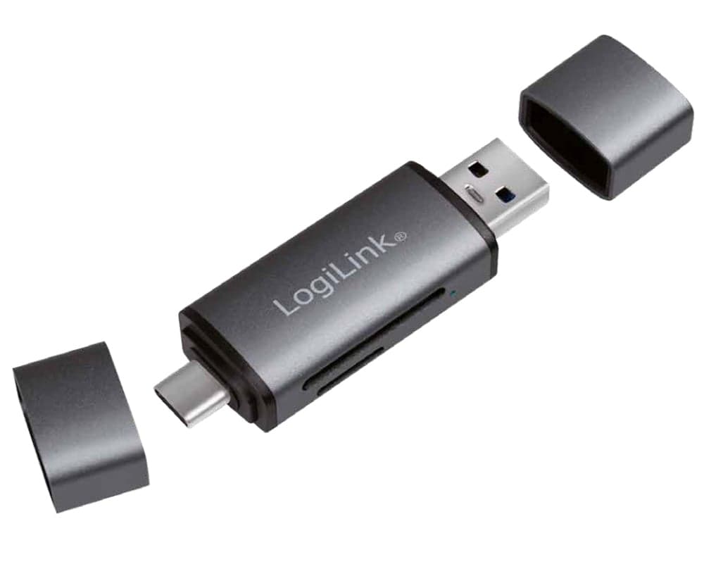 Lettore USB 3.2 Gen 1 di SD e MicroSD con Connessioni USB-C e USB A OTG - Logilink IUSB-CARD-043