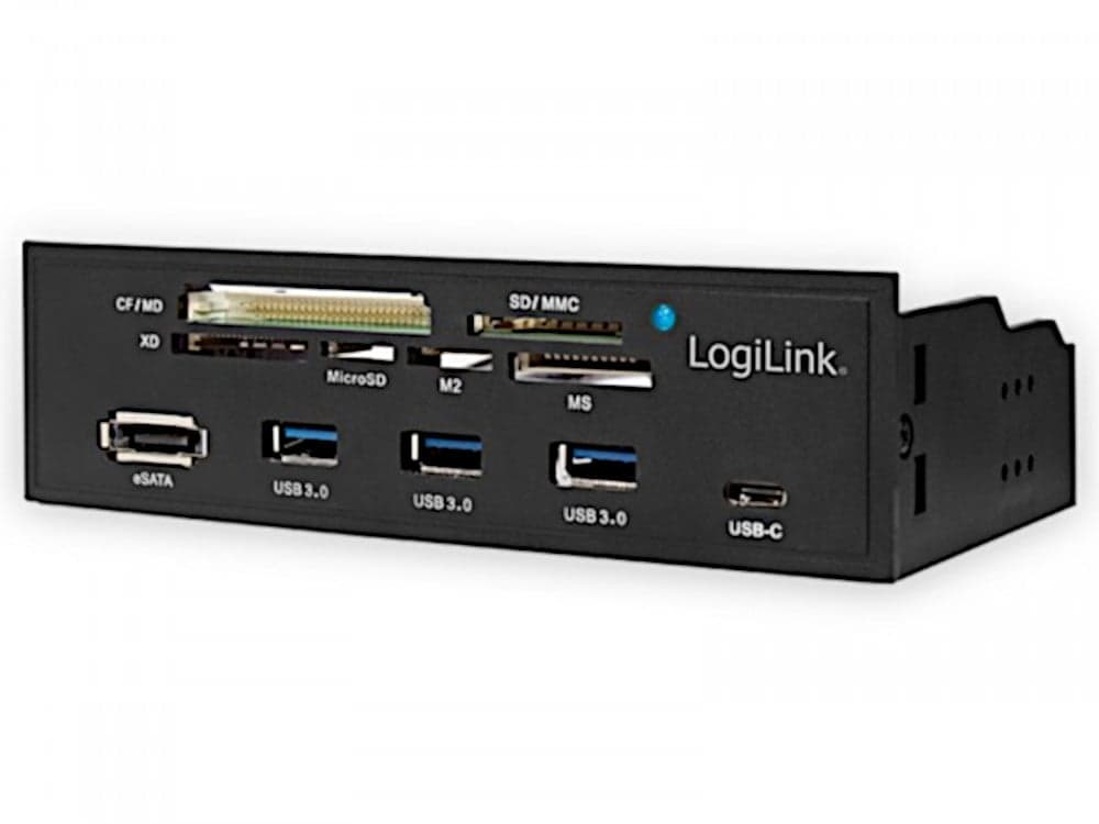 Pannello Frontale 5.25" Multifunzione Lettore Schede 6 vie - Logilink IUSB-CARD-341