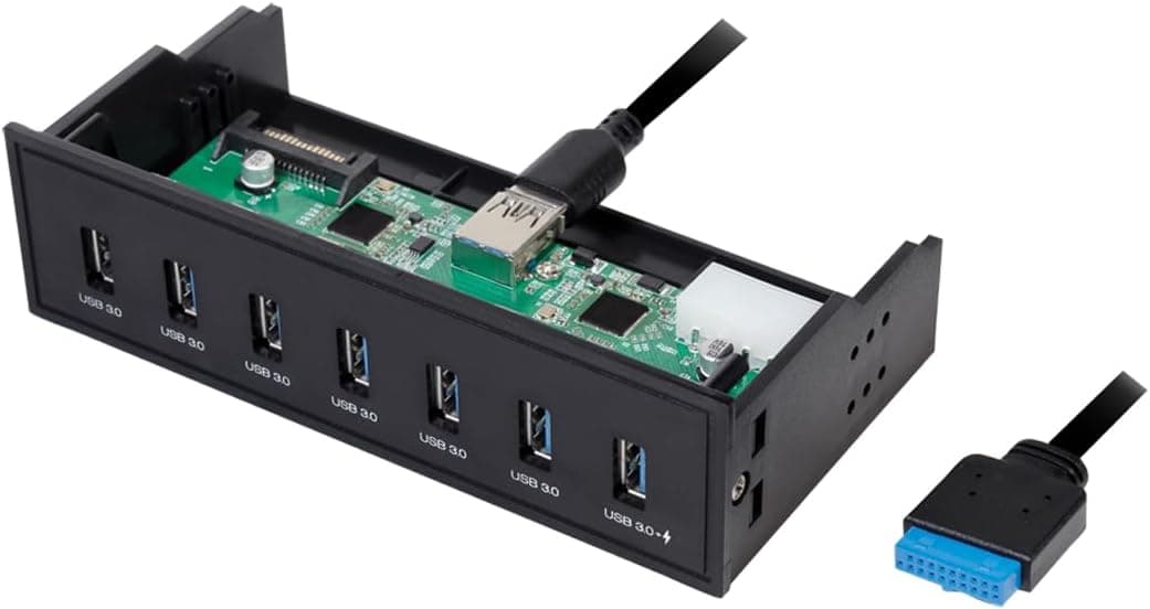 Hub USB Interno 5.25" 7 porte USB 3.2 Gen1 Ricarica Veloce - Logilink IUSB-CARD-342