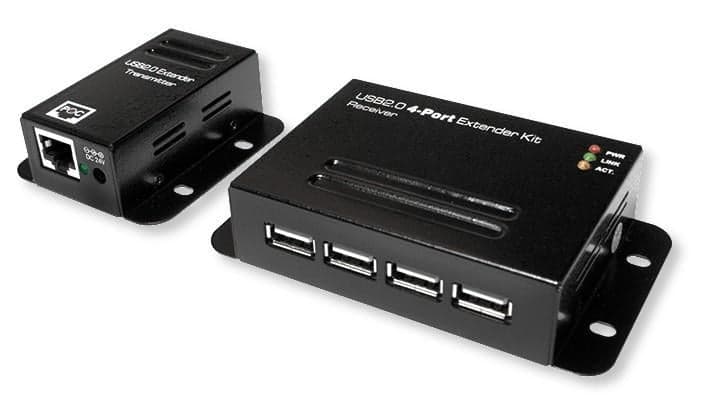 Extender USB 2.0 su Cat5/5e/6 fino a 50m, Hub 4 Porte - Logilink IUSB-EXTEND-POE4U