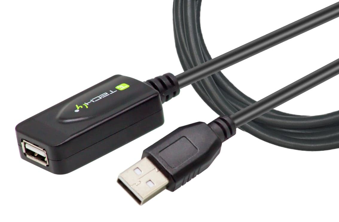 Cavo Prolunga Attivo Extender USB Hi Speed Estensore di Segnale 20m Nero - Techly IUSB-REP220TY3