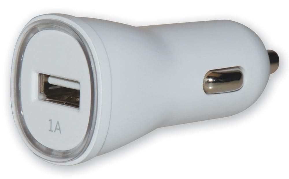 Caricatore da Auto Universale 1 Porta USB 5V 1A Bianco - Techly IUSB2-CAR2-1A1P