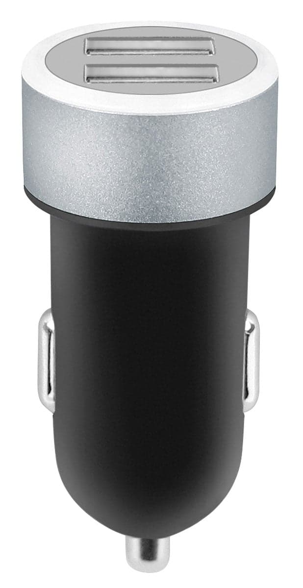 Caricatore da Auto 2 USB 2,4A Nero - Fontastic IUSB2-CAR3-2A2P