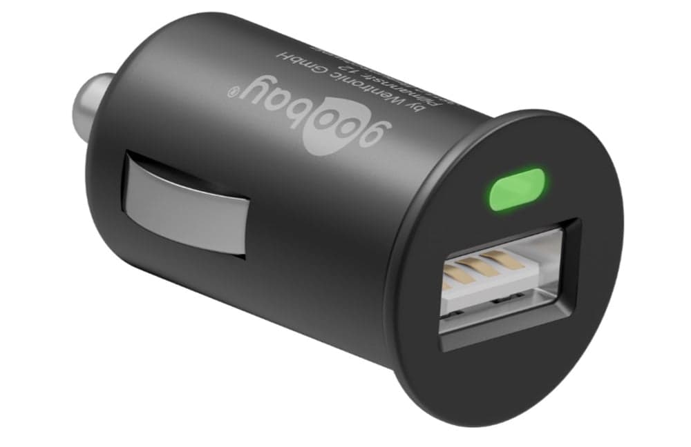 Caricatore Compatto da Auto/Camion 1 Porta USB 1A Nero - Goobay IUSB2-CAR4-1A1P
