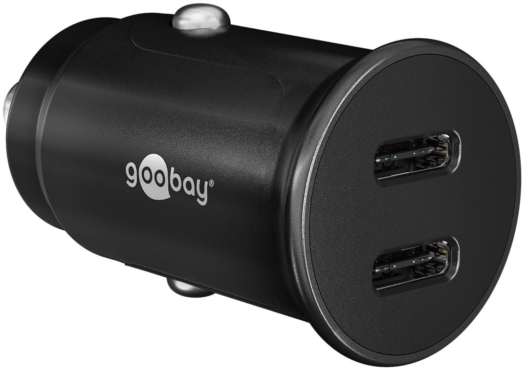 Caricatore Compatto da Auto 2 porte USB-C PD Power Delivery 30W - Goobay IUSB2-CAR4-2C30W