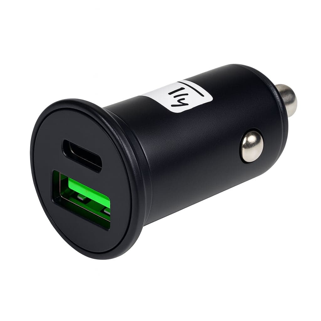 Mini Caricatore da Auto USB-A e USB-C 5V/4A Nero - Techly IUSB2-CAR5-AC45W
