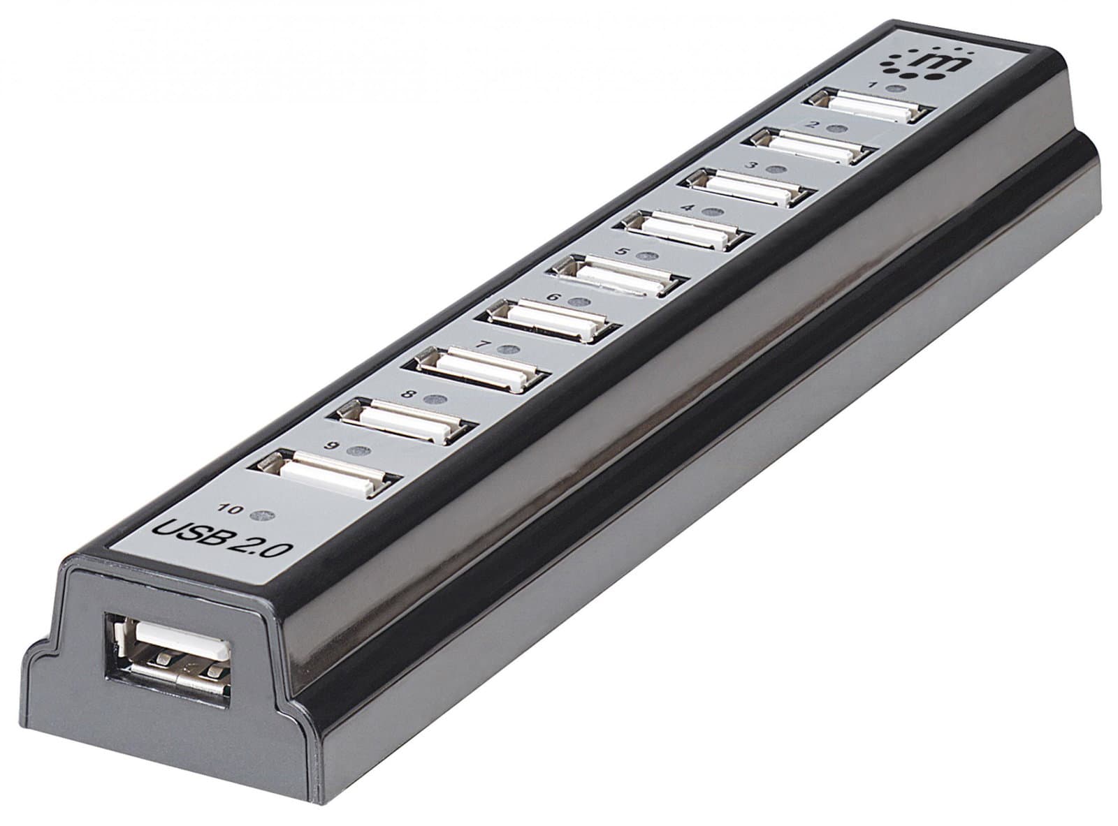 Hub USB 2.0 Hi-Speed 10 Porte da Tavolo con Alimentatore - Manhattan IUSB2-HUB10