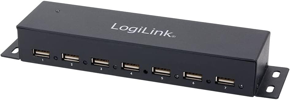 Hub USB 2.0 7 Porte con Case Metallico - Logilink IUSB2-HUB7-DK