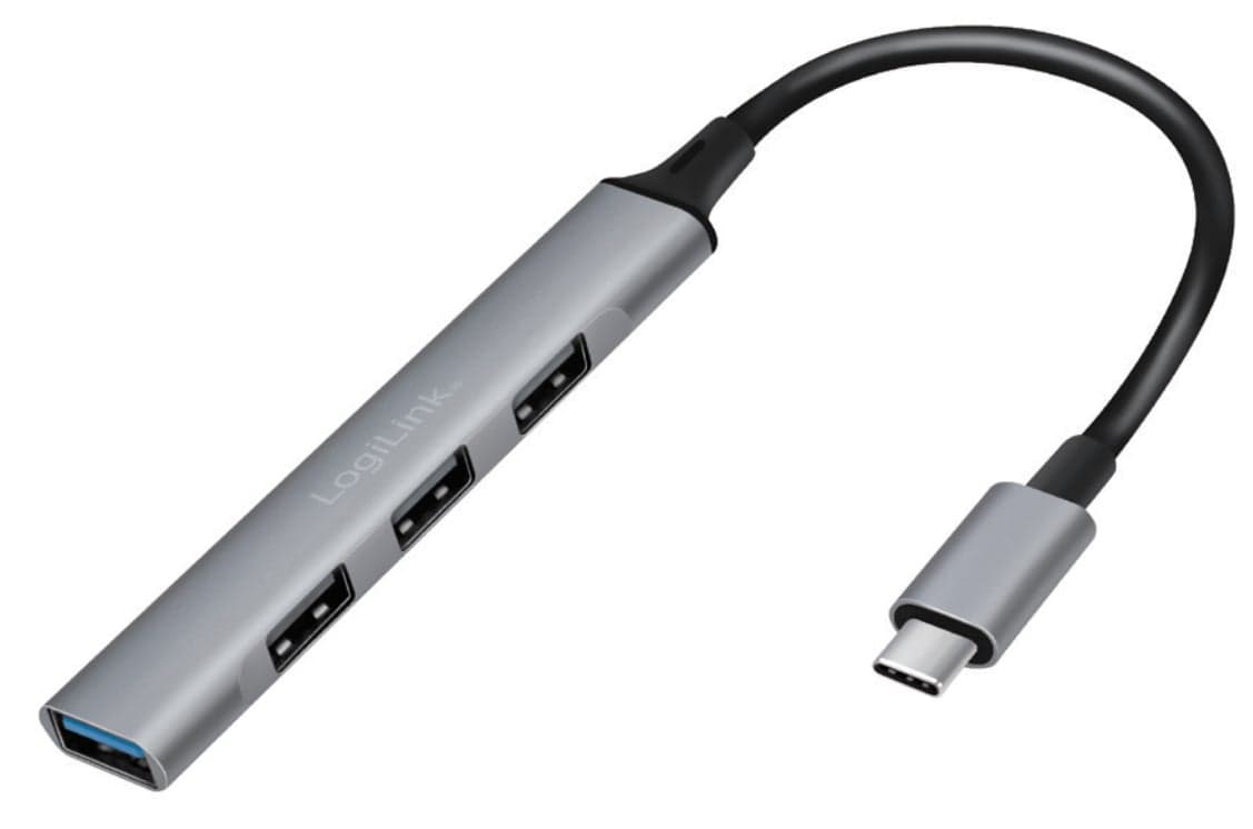 Hub USB 3.2 Gen1 Ultra Slim a 4 Porte Ingresso USB-C - Logilink IUSB3-HUB392C
