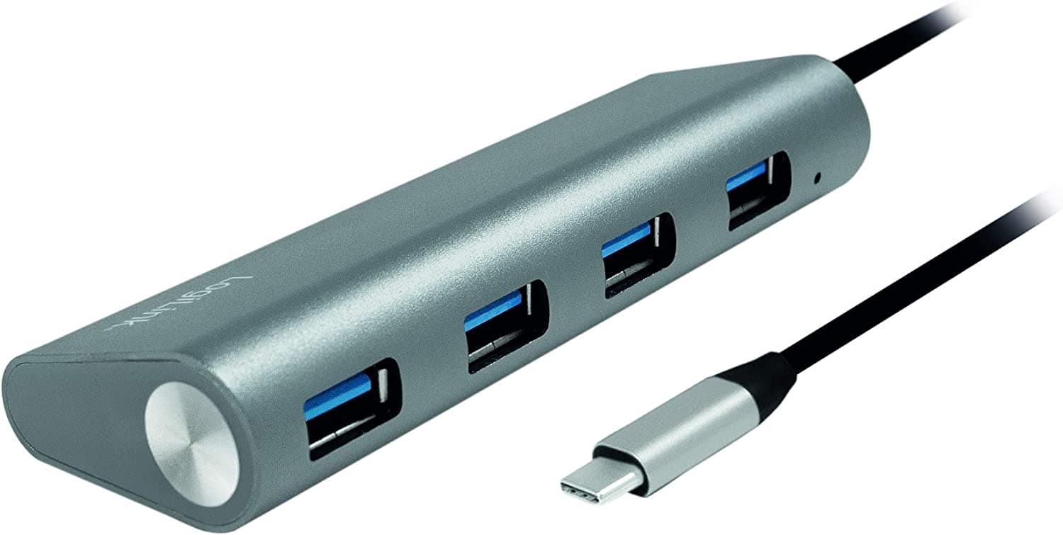 Hub USB-C SuperSpeed 4 porte USB-A alluminio silver - Logilink IUSB31-HUB4CA