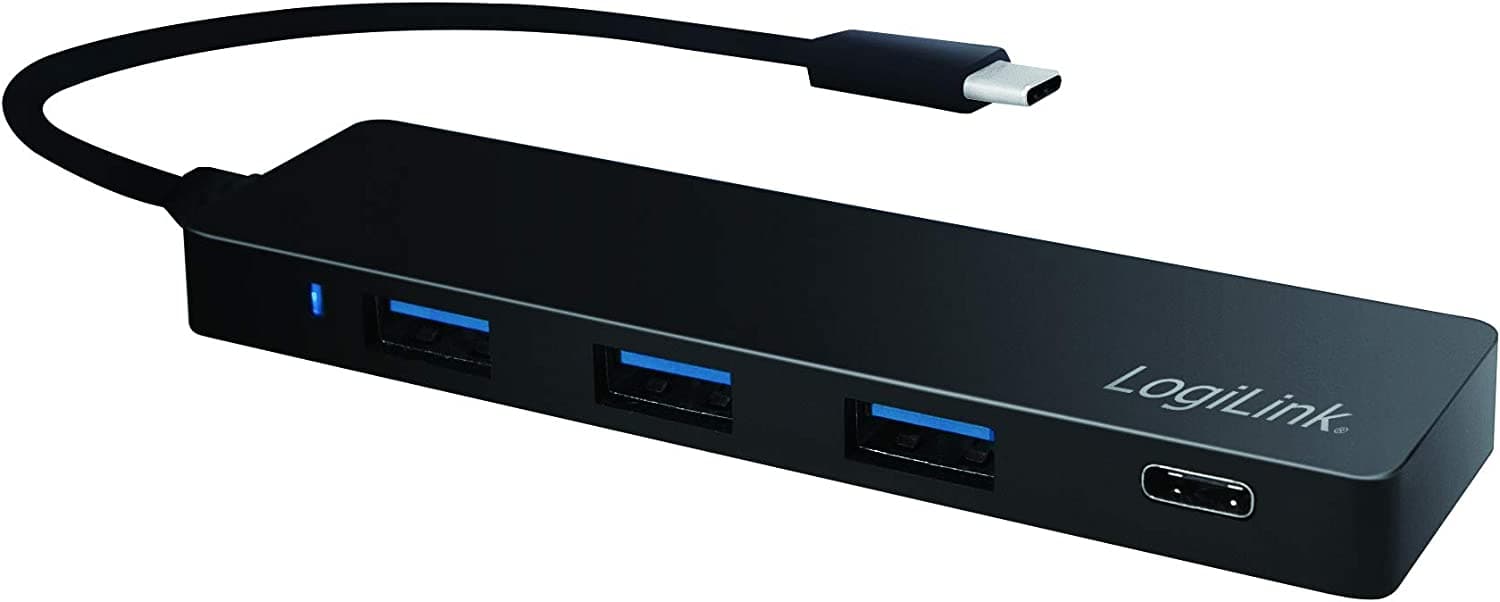 Hub USB-C 3.2 Gen1 SuperSpeed 3 porte USB-A 1 porta USB-C nero - Logilink IUSB31-HUB4CS