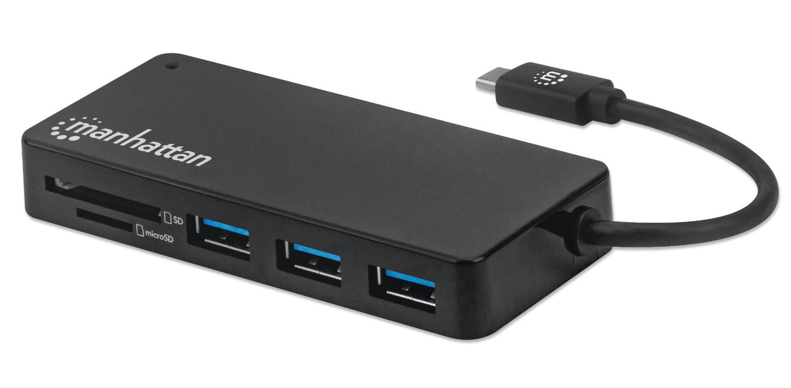 Hub USB-C 3.2 Gen 1 a 3 porte con Lettore Schede - Manhattan IUSB31C-HUB3SDM