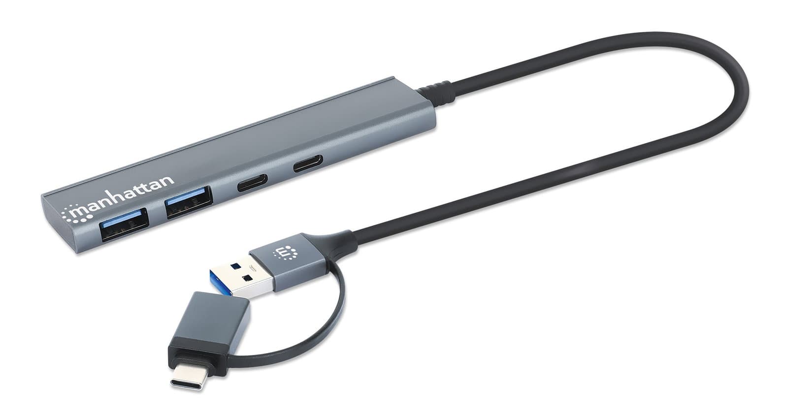 Hub 4 Porte USB 3.2 Gen 1 2x USB-A 2x USB-C - Manhattan IUSB32C-COMBO-HUB4AC