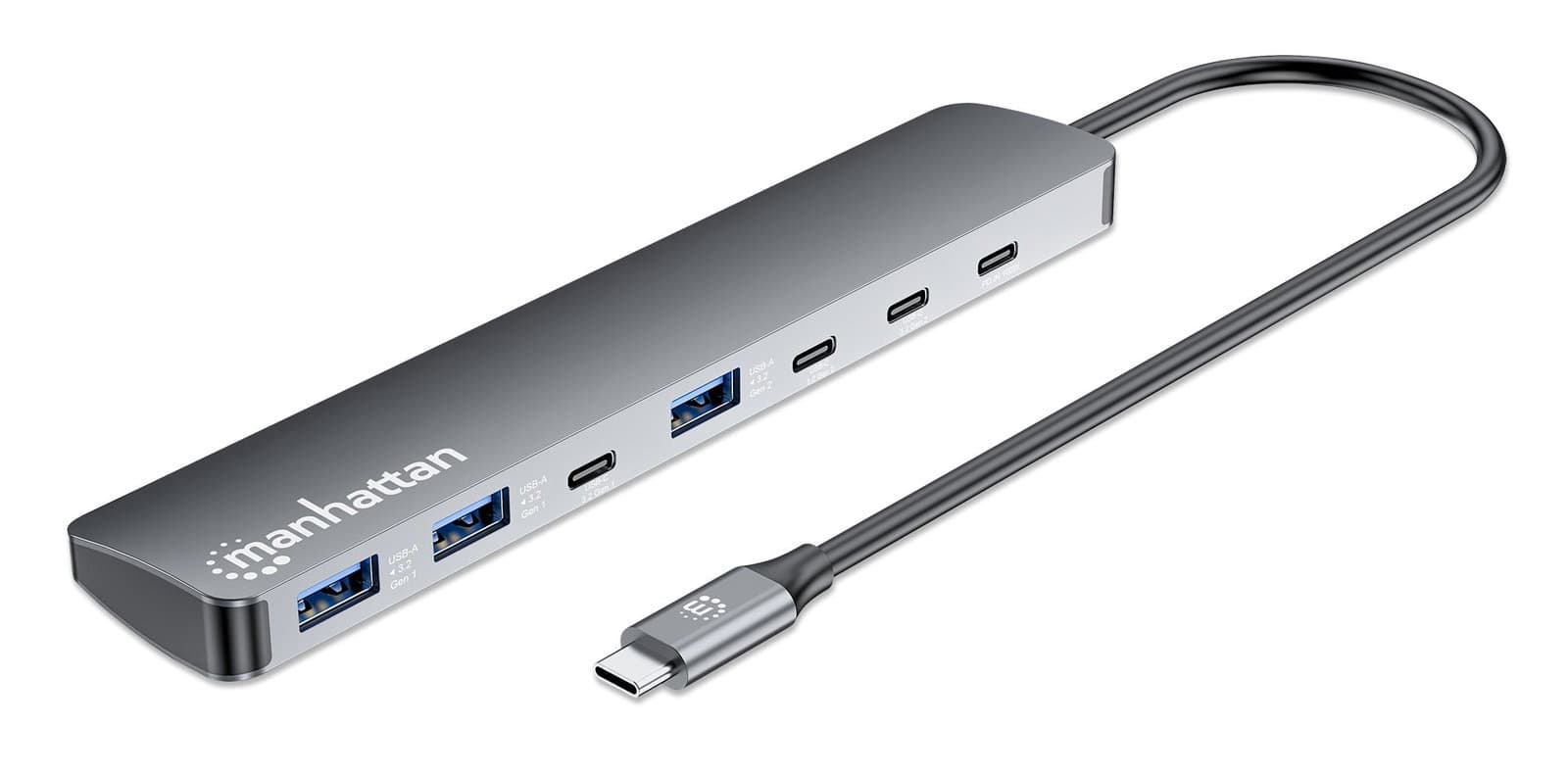 Hub 7 porte USB 3.2 10G/5G 4x USB-C + 3x USB-A con Power Delivery - Manhattan IUSB32C-HUB3A3CPD