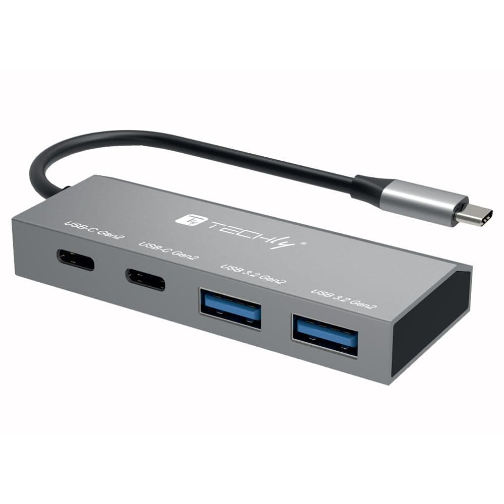 Hub USB 3.2 2 porte USB-A e 2 porte USB-C 10Gbps - Techly IUSB32C-HUB4AC2