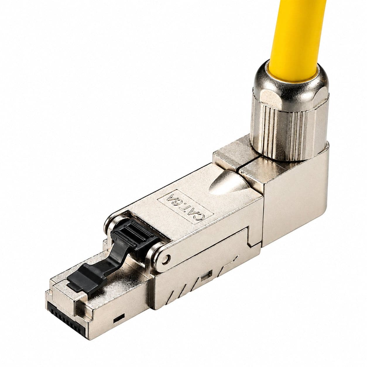 Connettore Plug RJ45 8P8C Cat6A Schermato STP con Angolo di 90° - Techly Professional IWP-8P8C-C6AS360