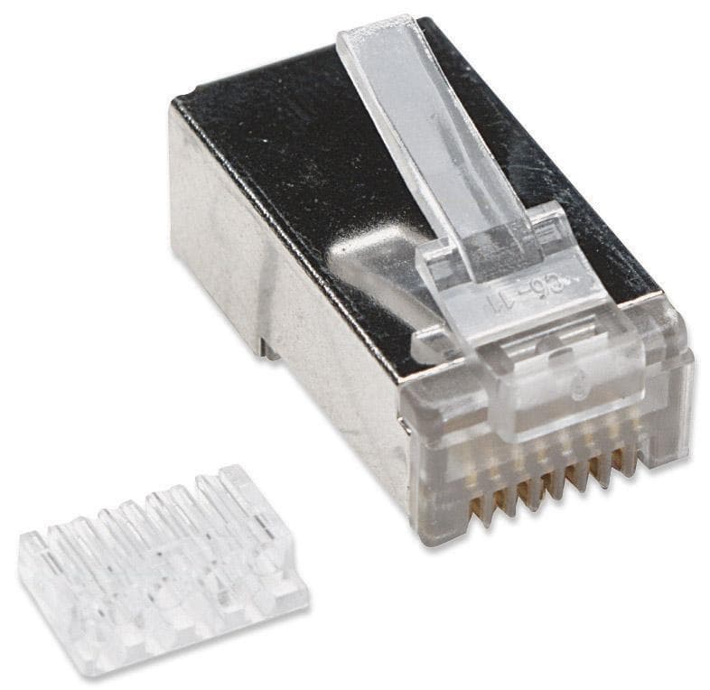 Plug Modulari RJ45 Cat6 con Slitta per Cavo Flessibile STP - Intellinet IWP-8P8C-SR-C6