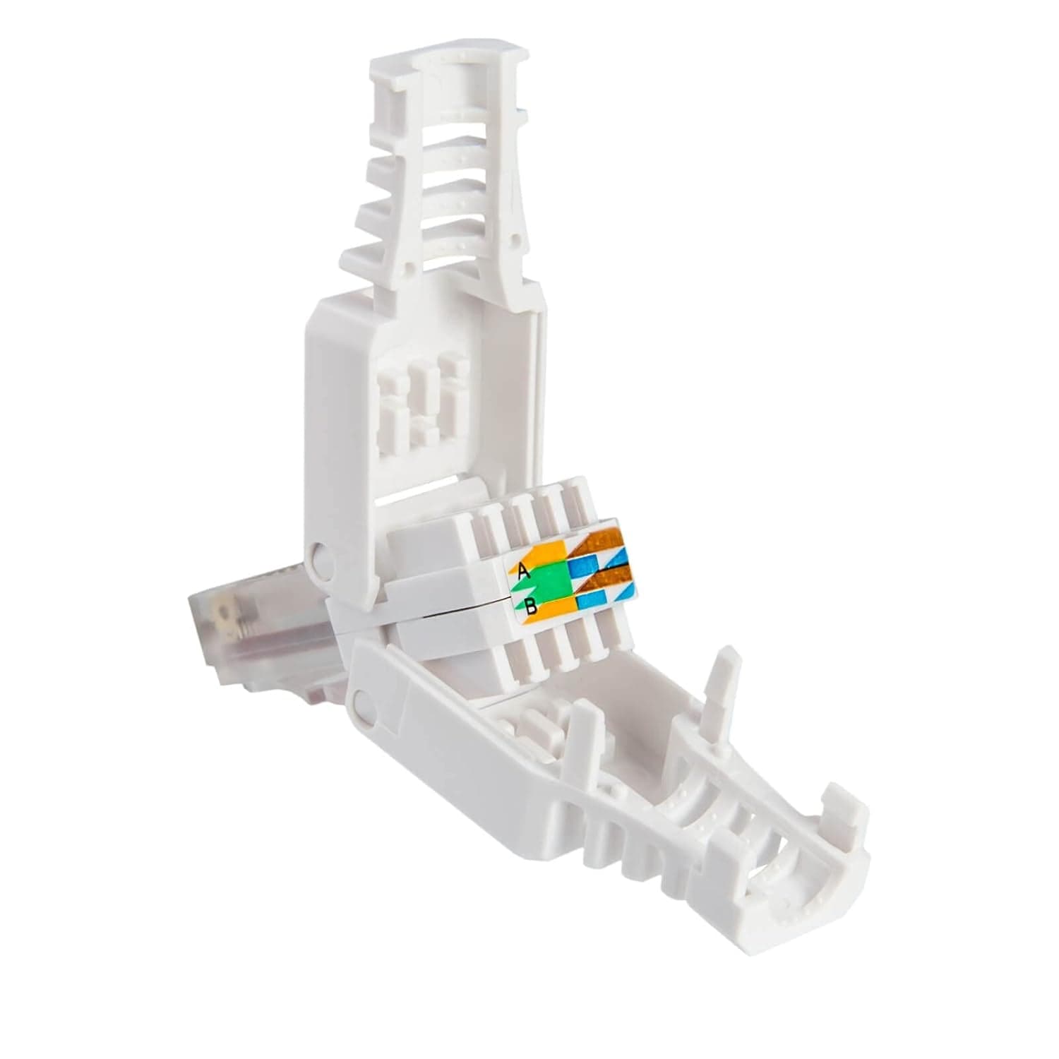 Plug Cat6A RJ45 UTP Toolless con Copriconnettore Bianco - Techly Professional IWP-8P8C-TLU6AT