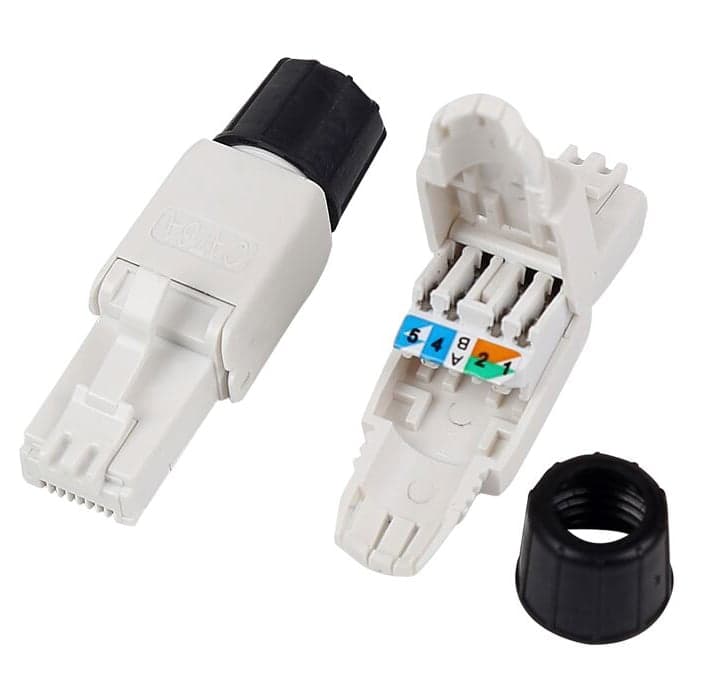 Plug Cat6A RJ45 UTP Toolless con Copriconnettore Grigio - Techly Professional IWP-8P8C-TLU6ATW
