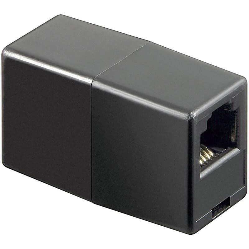 Accoppiatore telefonico RJ11 6 poli 4 contatti Pin to Pin F/F Nero - Goobay IWP-ADAP-4/4BK