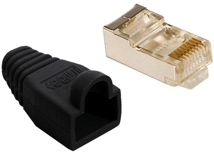 Plug Copriconnettore Cat5E RJ45 Cavo Schermato 100pz Nero - Intellinet IWP-CAT5ES-BK