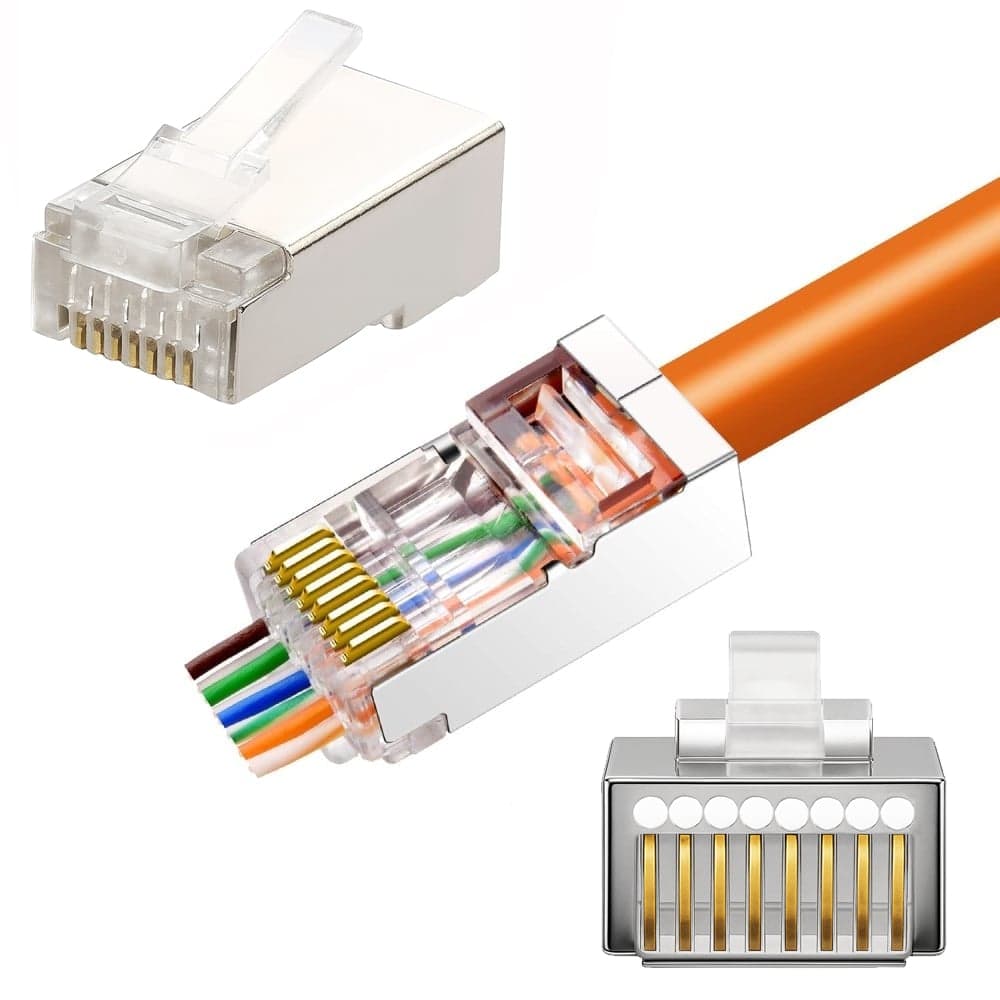 Confezione 100 Plug Modulari RJ45 Passanti Cat6 STP - Techly Professional IWP-CAT6ST