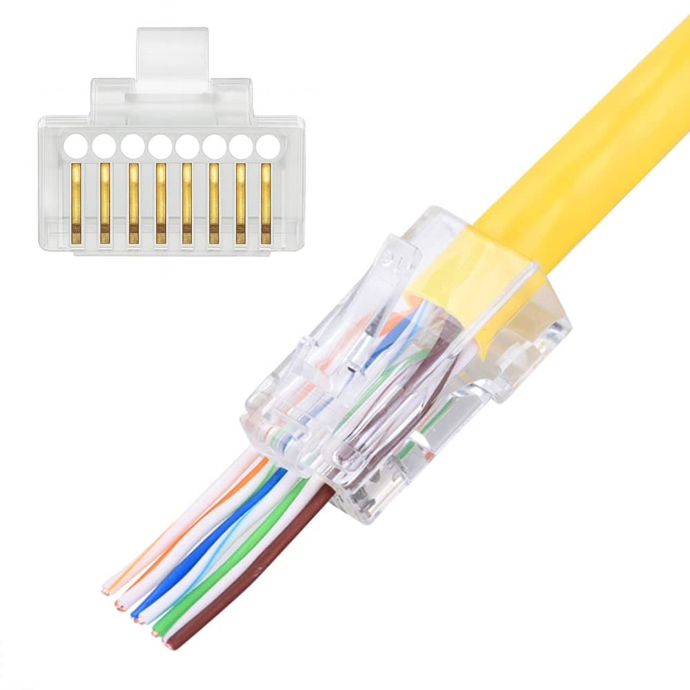 Confezione 100 Plug Modulari RJ45 Passanti Cat6 UTP - Techly Professional IWP-CAT6UT