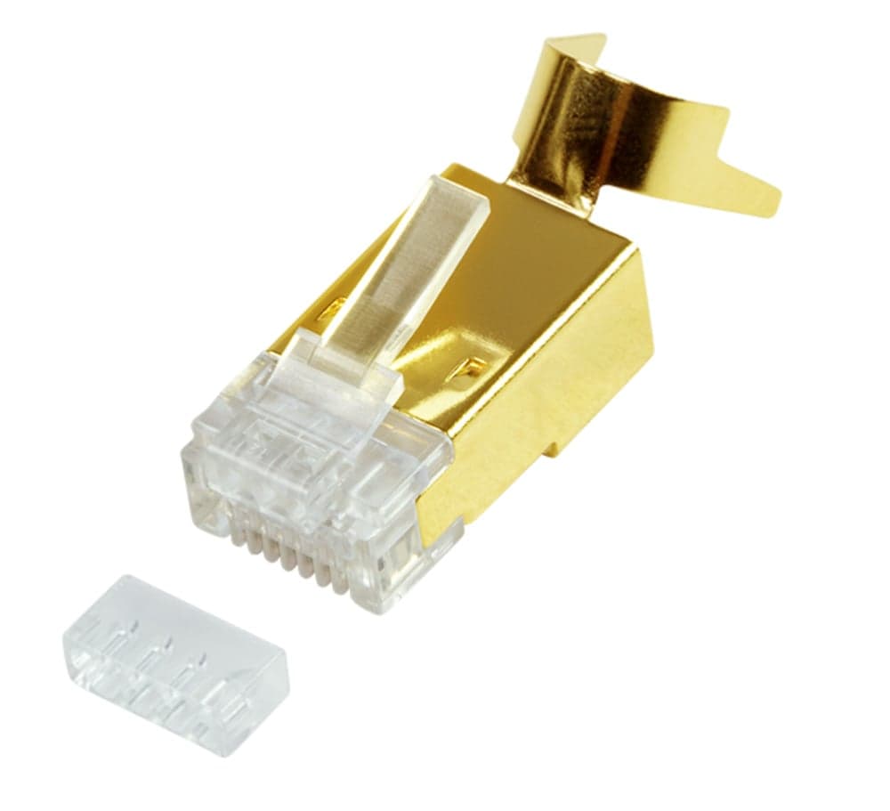 Plug Modulare Dorato RJ45 Cat8.1/Cat6A 10 pezzi - Logilink IWP-CAT81-GOLD