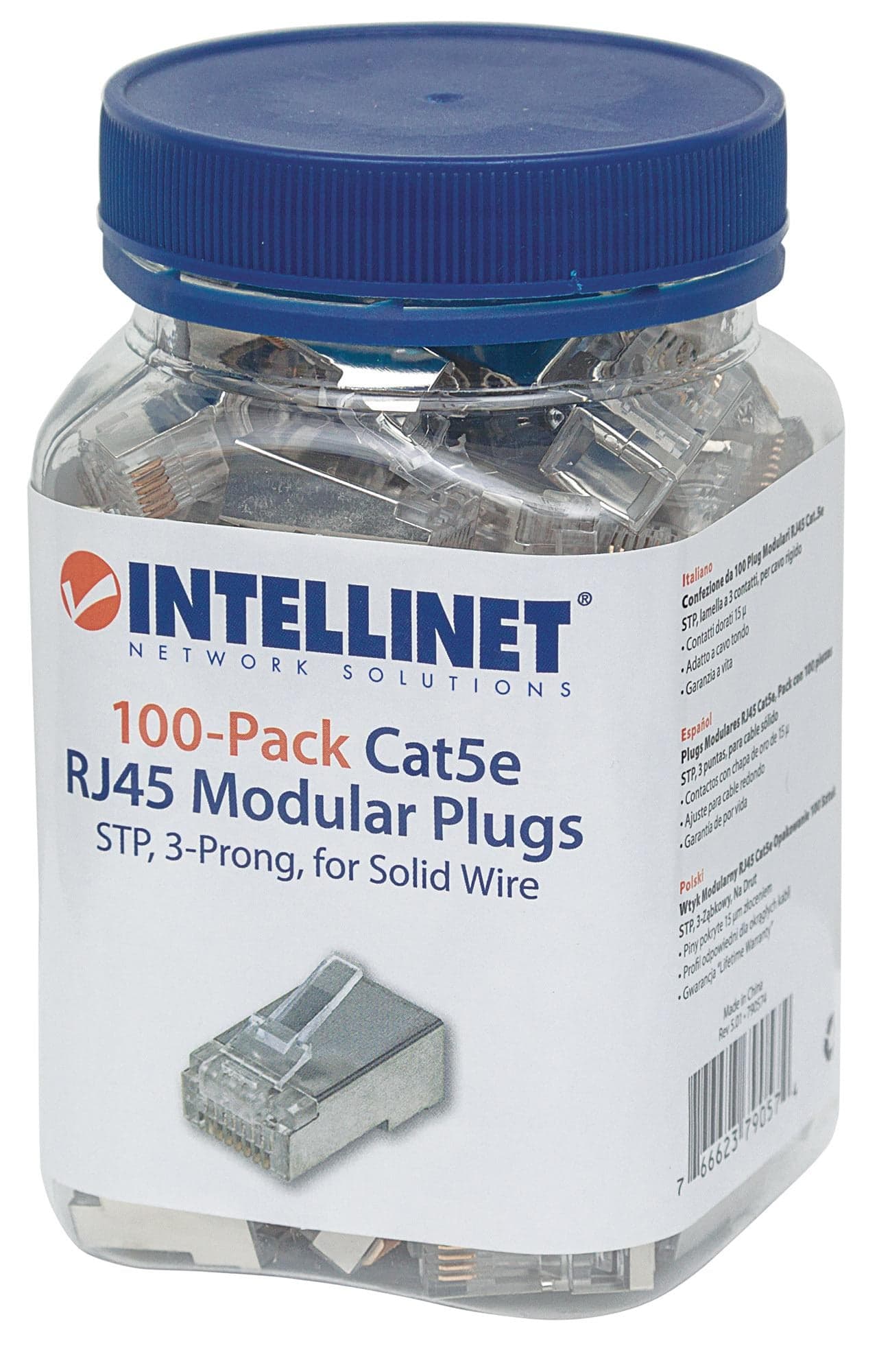 100 Plug RJ45 Cat5e STP Contatti Dorati - Intellinet IWP-JAR-C5RS