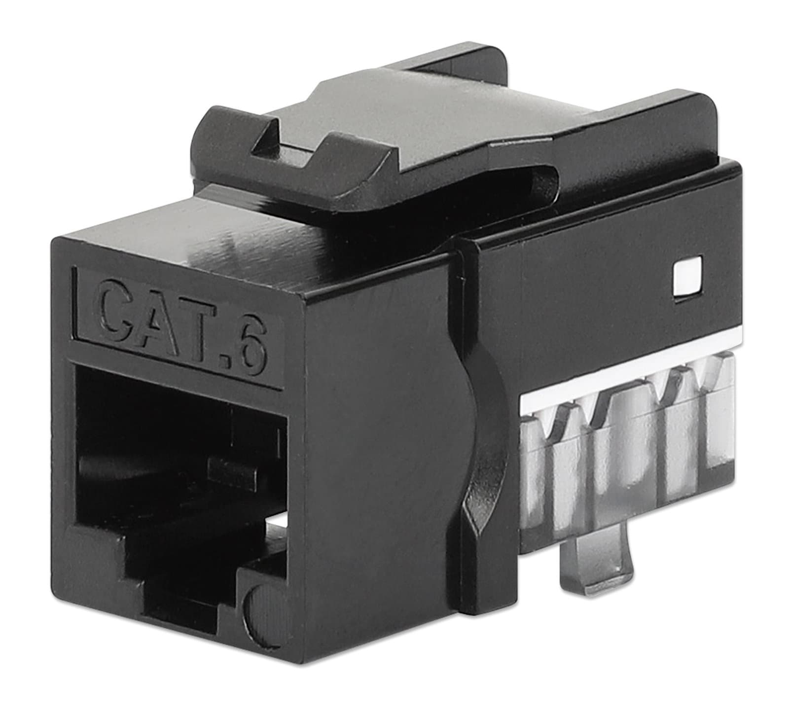 Frutto Keystone Slim Cat6 per Cavo Rigido Punch-Down 25 pz Nero - Intellinet IWP-JAR-C6BK