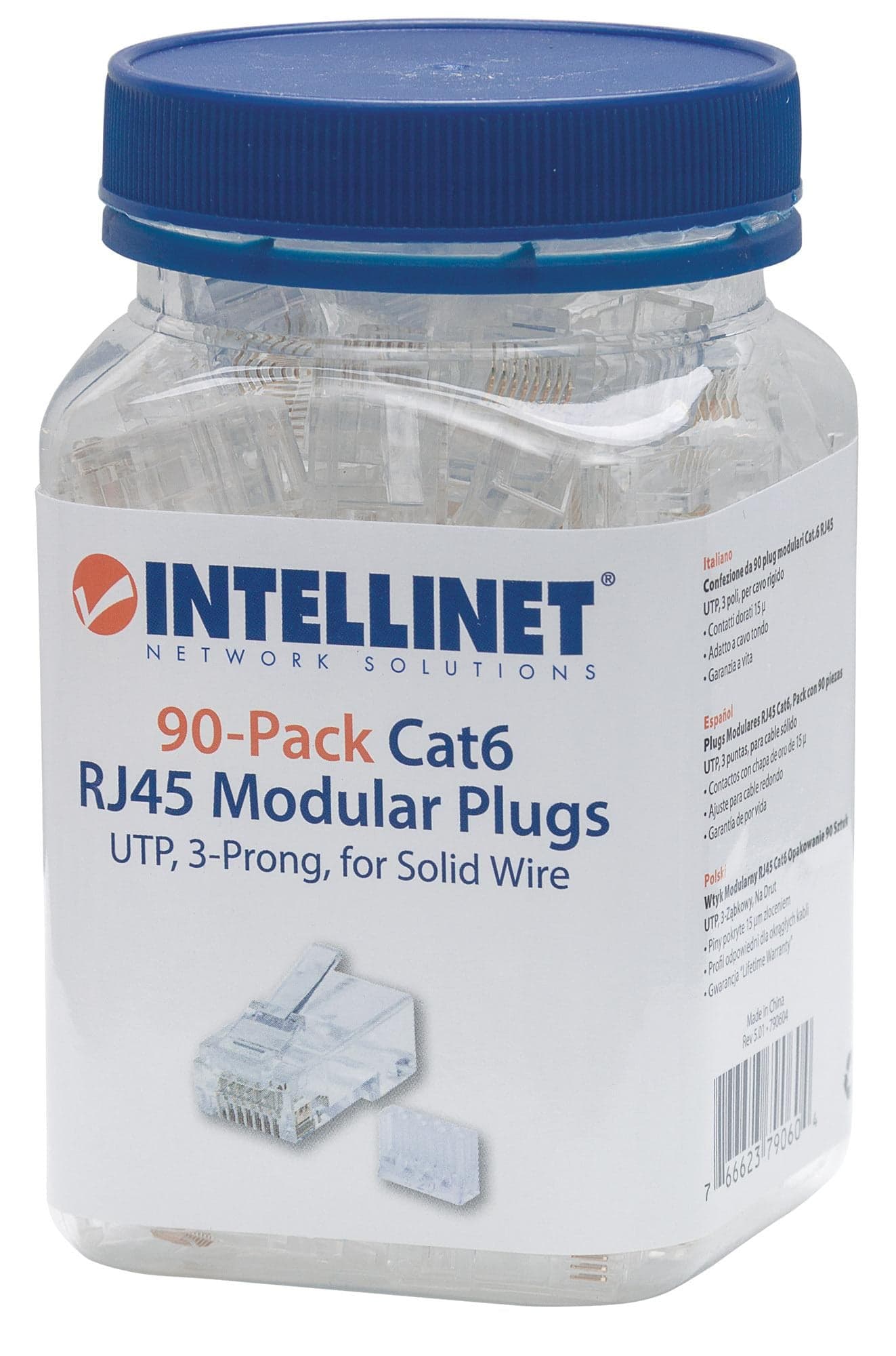 90 Plug RJ45 Cat6 UTP Contatti Dorati - Intellinet IWP-JAR-C6RU