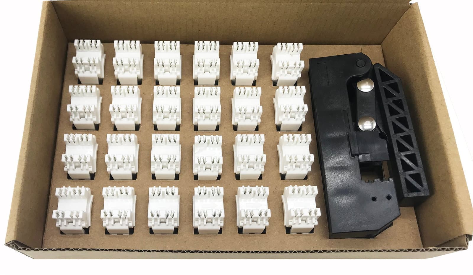 Kit 24 Frutti Cat6 UTP 180° Keystone con Pinza Crimpatrice - Techly Professional IWP-KIT-C6U180