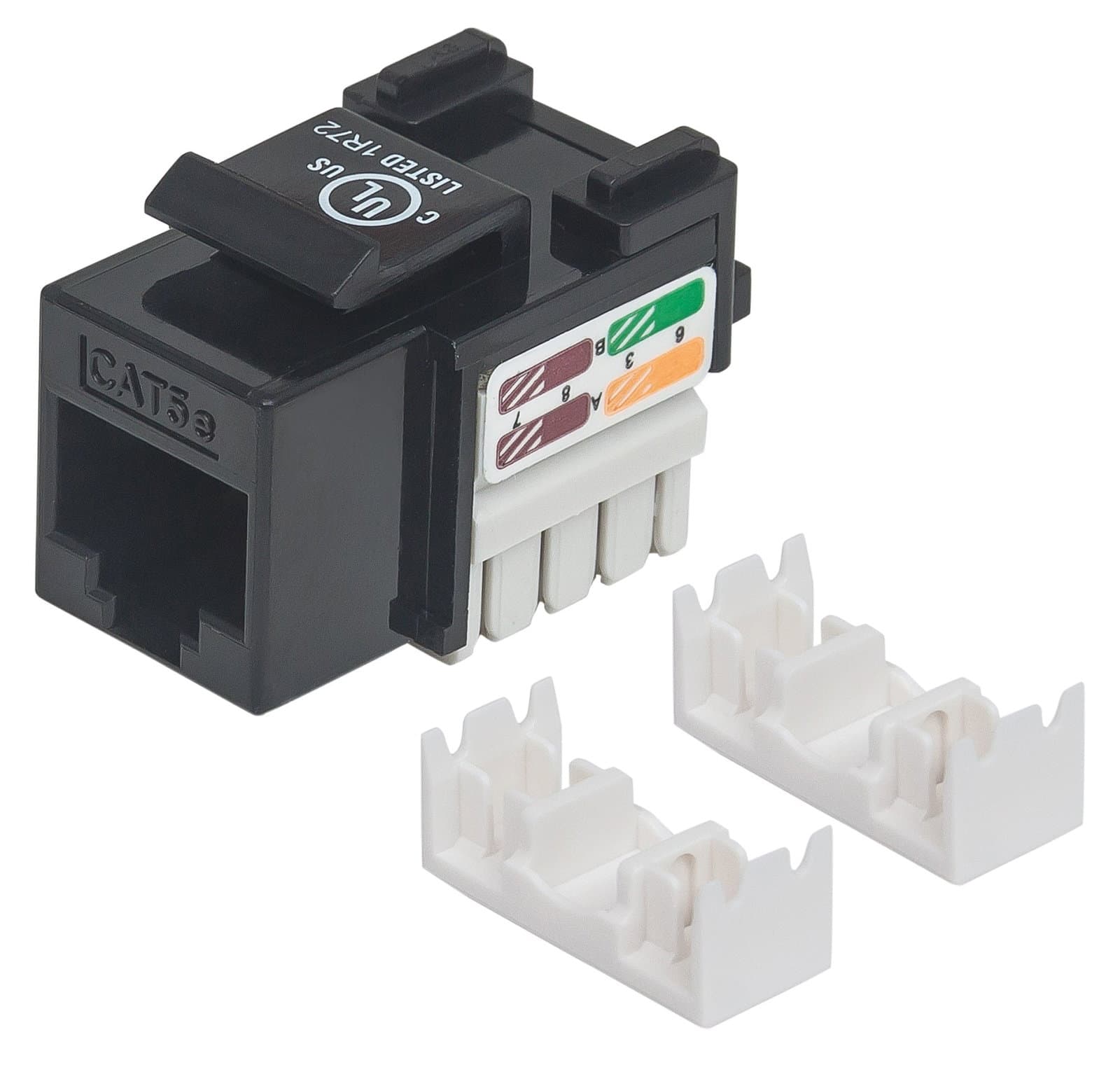 Frutto Keystone RJ45 Cat5E UTP IDC 90° Nero - Intellinet IWP-MD C5E/BK