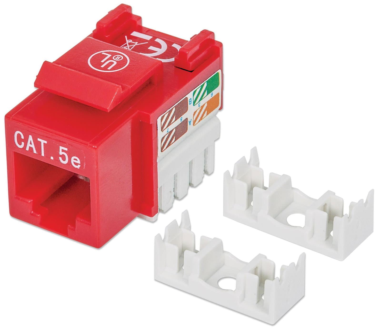 Frutto Keystone RJ45 Cat5E UTP IDC 90° Rosso - Intellinet IWP-MD C5E/RED